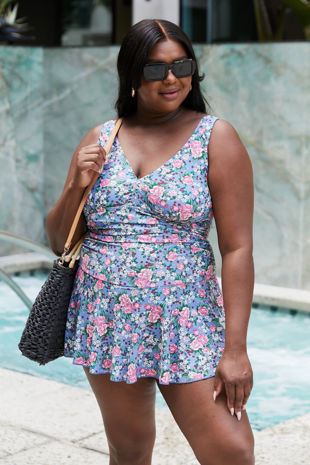 ROSE SKY SWIM DRESS