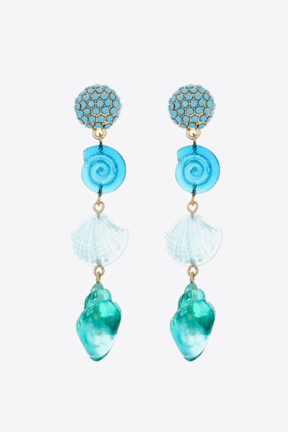 OCEAN SHELLS 18K GOLD DROP EARRINGS