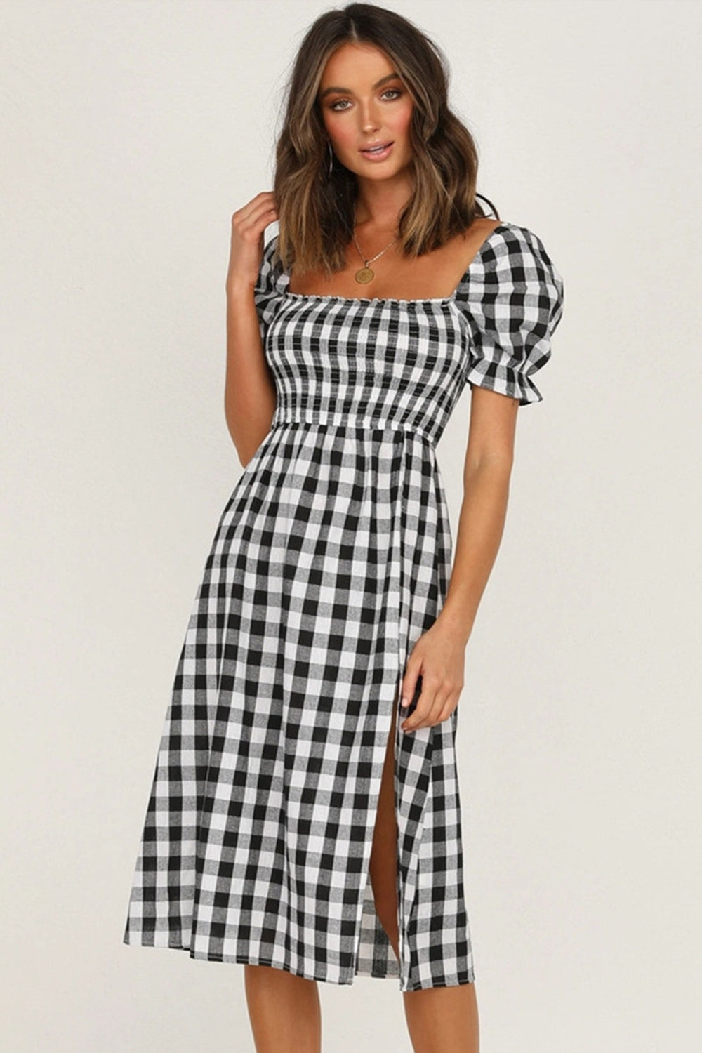 BENITA PLAID DRESS