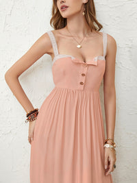 VACAY ISLAND PALE BLUSH MIDI CAMI DRESS