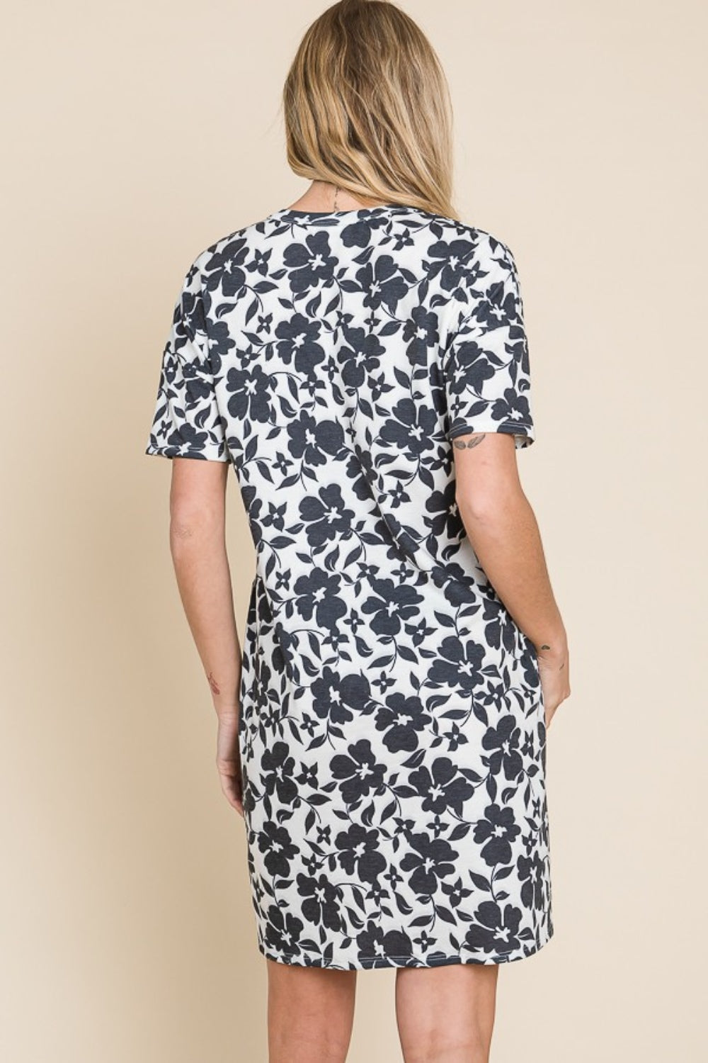 DARIA BLACK FLORAL BUTTON DOWN DRESS