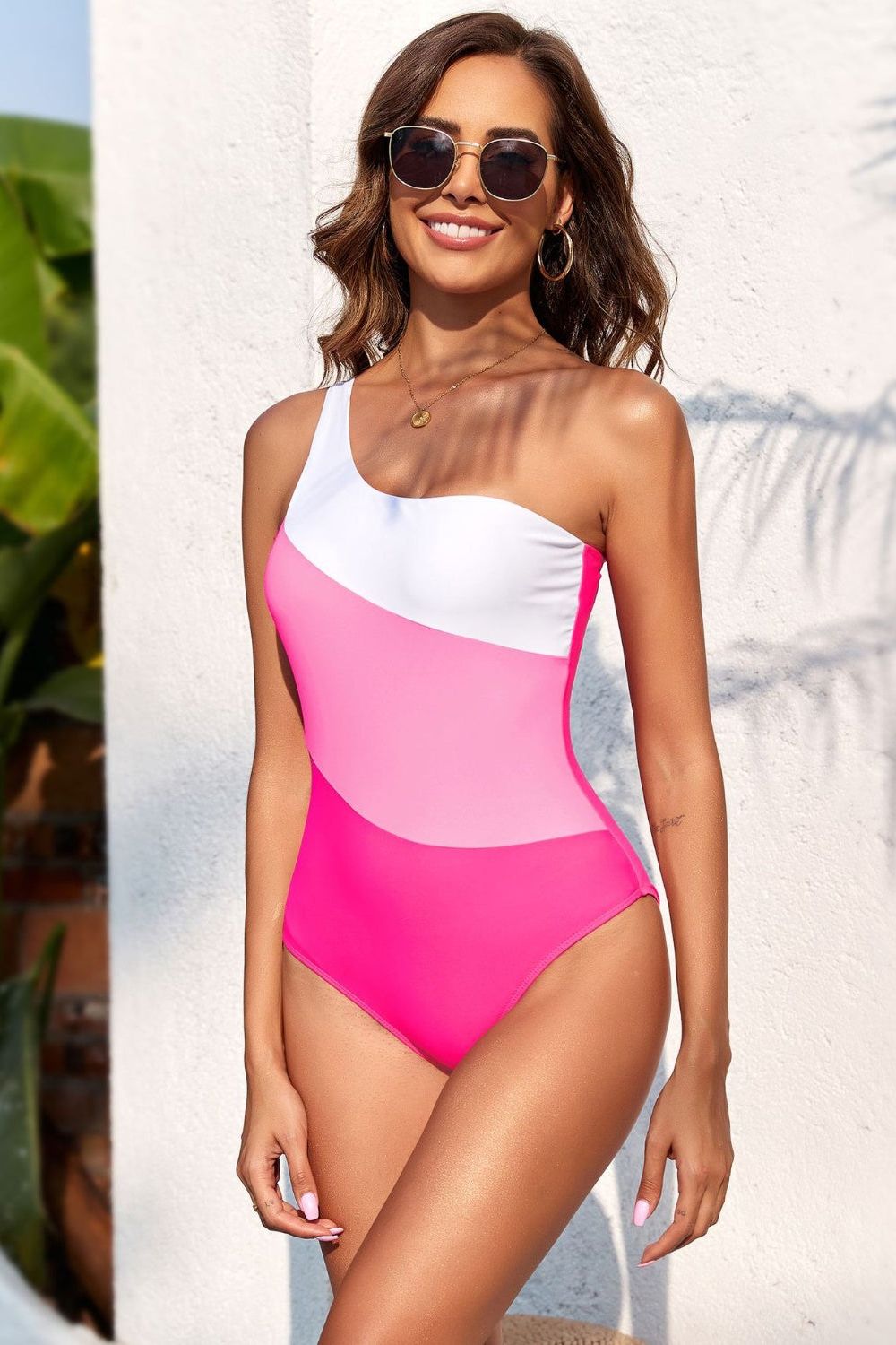 COLOR BLOCK ONE PIECE SWIMSUIT