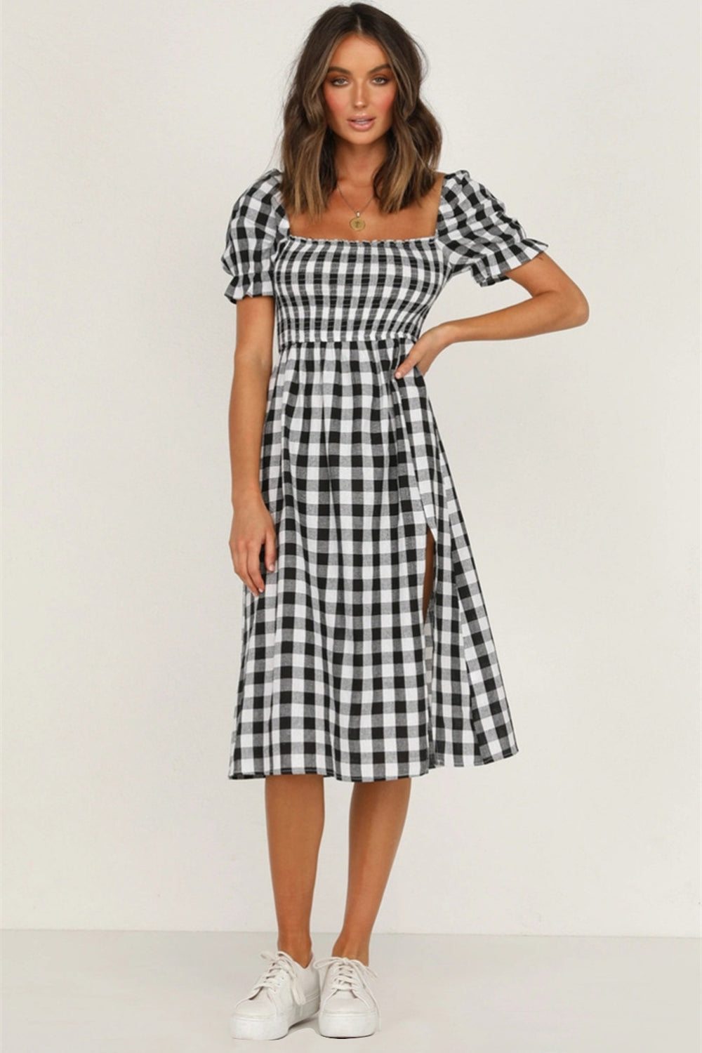 BENITA PLAID DRESS