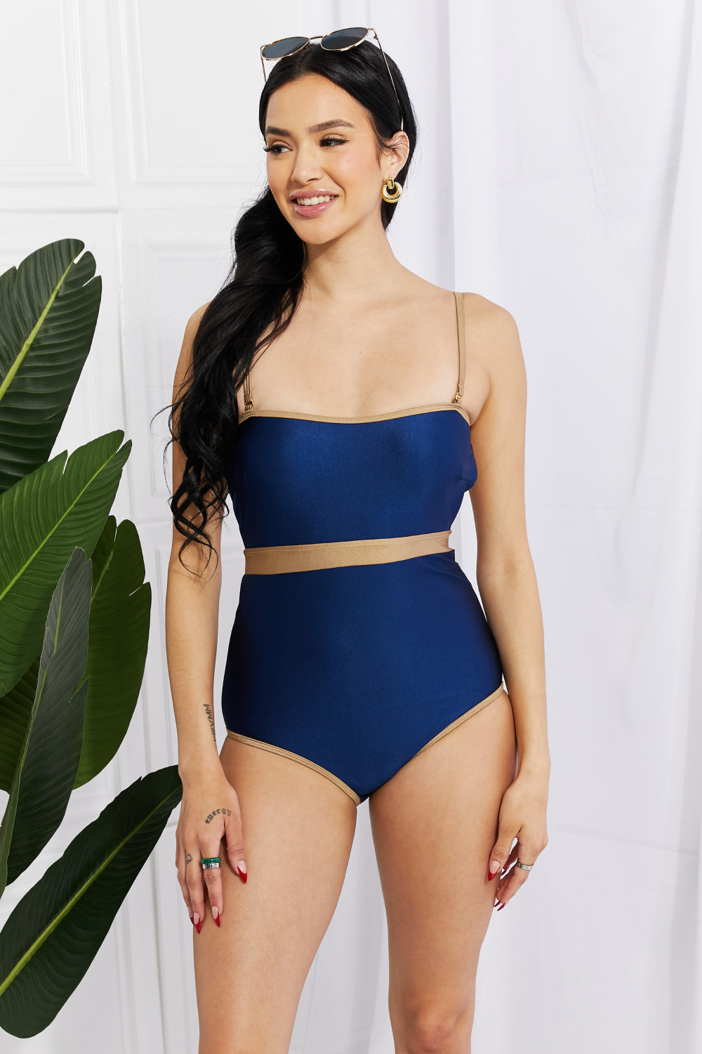 NAVY TEAL ONE PIECE SWIMSUIT