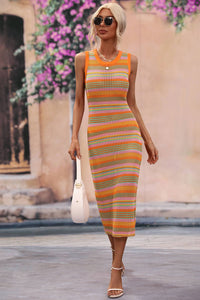 STRIPED SUMMER MIDI DRESS