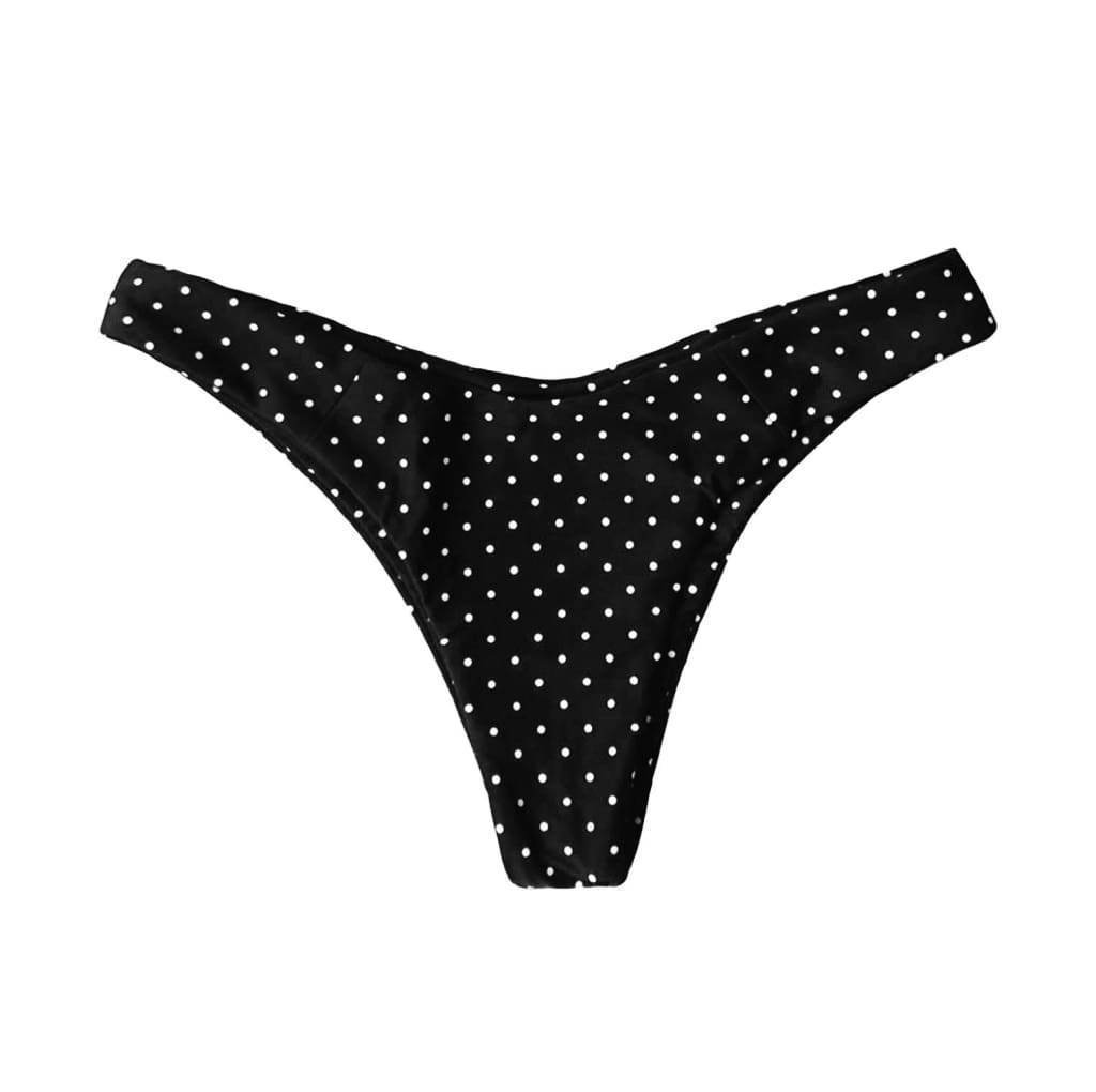 MALDIVES BIKINI BOTTOMS IN BLACK POLKA - PINKCOLADA