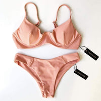 TROPEZ BIKINI TOP IN PEACH PINK - PINKCOLADA