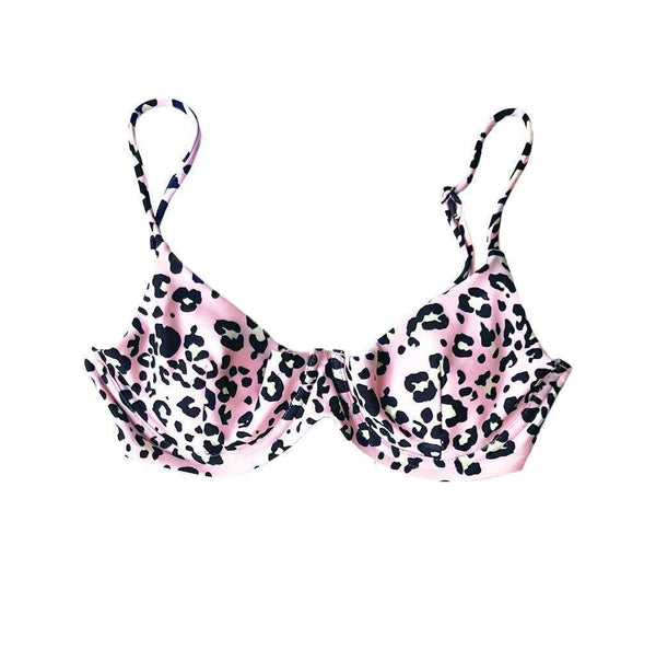 TROPEZ BIKINI TOP IN PINK LEOPARD - PINKCOLADA